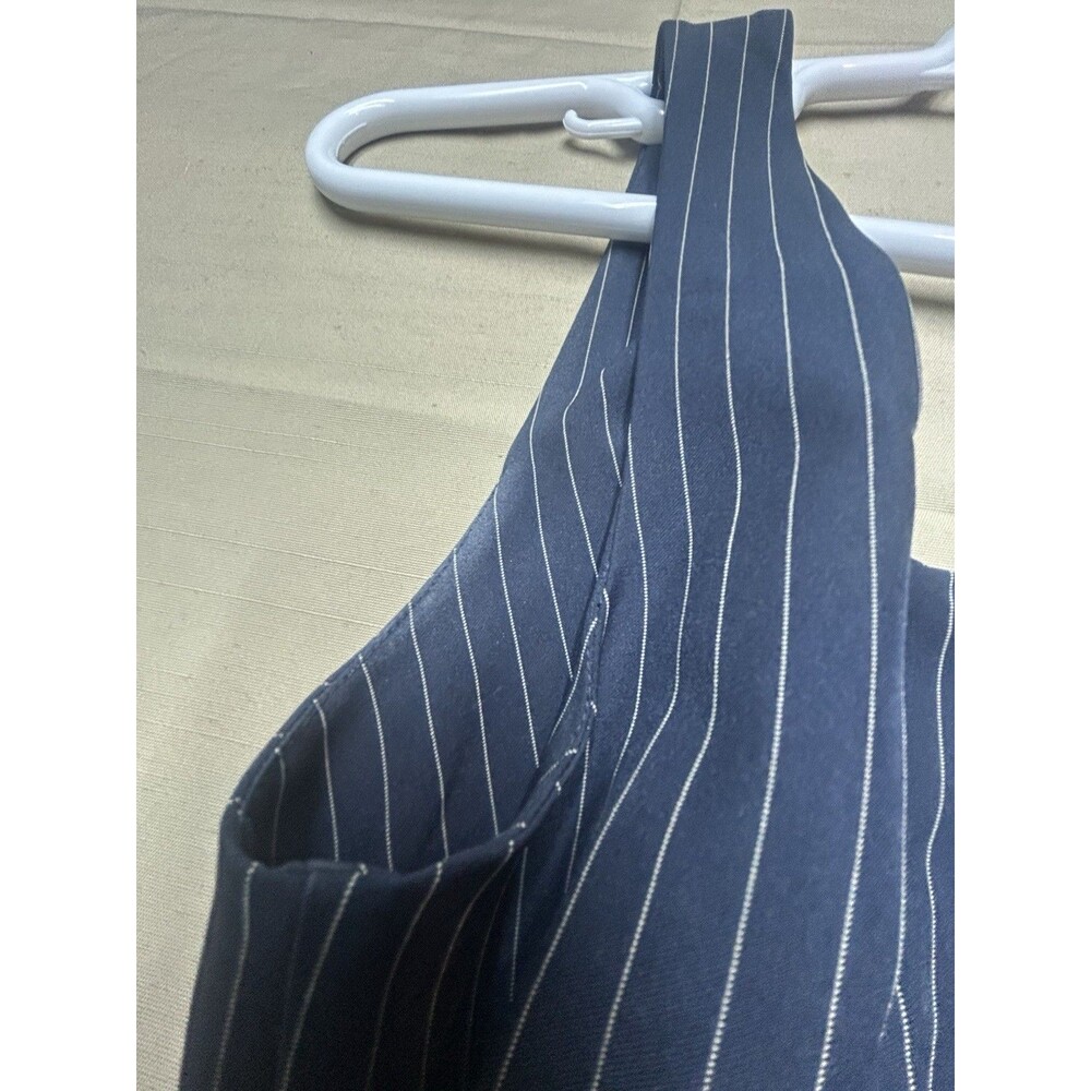 ⁠Banana Republic Navy Pinstripe Maxi Dress 4 Tall Belted Sleeveless Slit⁠ - Picture 10 of 12